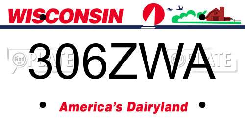 306ZWA Wisconsin License Plate