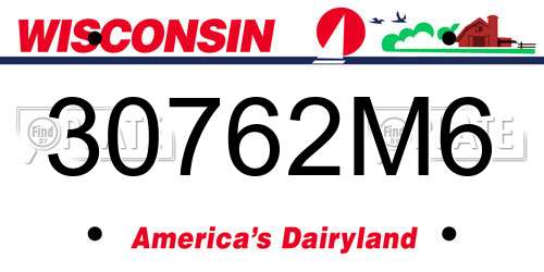 30762M6 Wisconsin License Plate