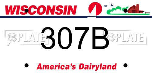 307B Wisconsin License Plate