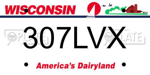 307LVX Wisconsin License Plate