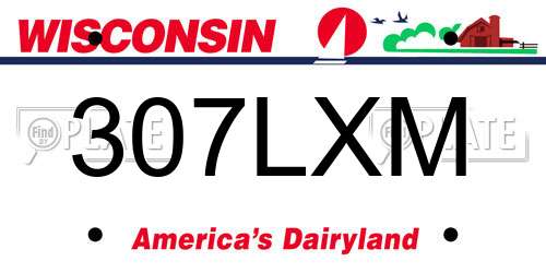 307LXM Wisconsin License Plate