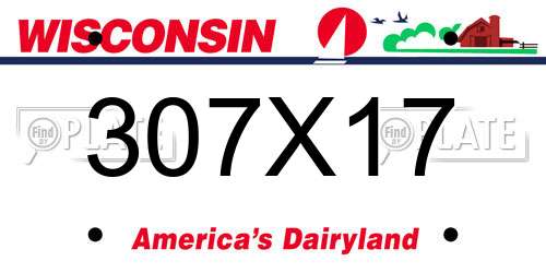 307X17 Wisconsin License Plate