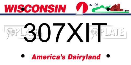 307XIT Wisconsin License Plate