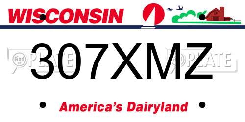 307XMZ Wisconsin License Plate