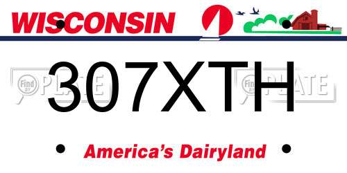 307XTH Wisconsin License Plate