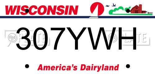 307YWH Wisconsin License Plate