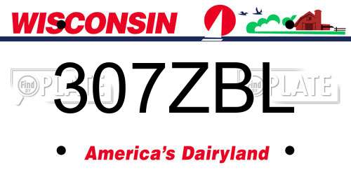 307ZBL Wisconsin License Plate