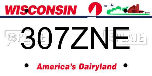 307ZNE Wisconsin License Plate