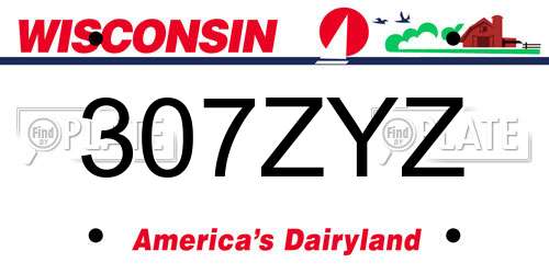 307ZYZ Wisconsin License Plate