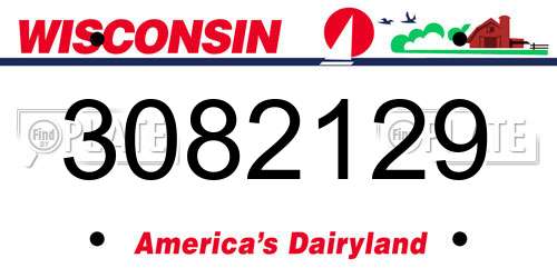 3082129 Wisconsin License Plate