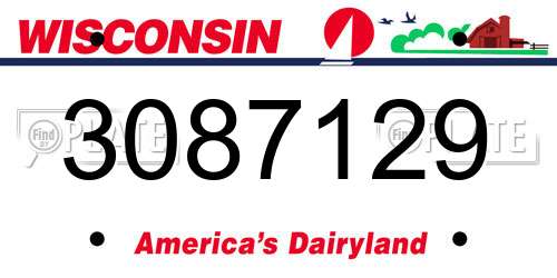 3087129 Wisconsin License Plate