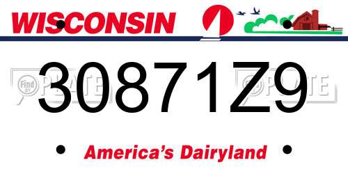 30871Z9 Wisconsin License Plate