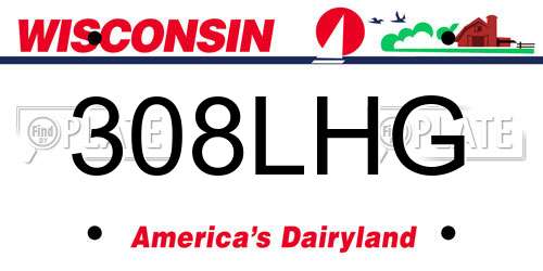 308LHG Wisconsin License Plate