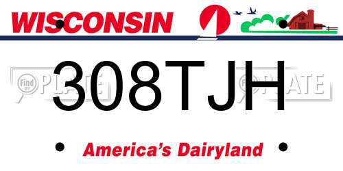308TJH Wisconsin License Plate