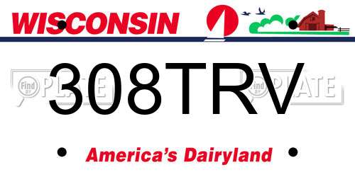 308TRV Wisconsin License Plate
