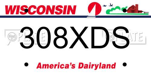 308XDS Wisconsin License Plate
