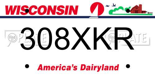 308XKR Wisconsin License Plate