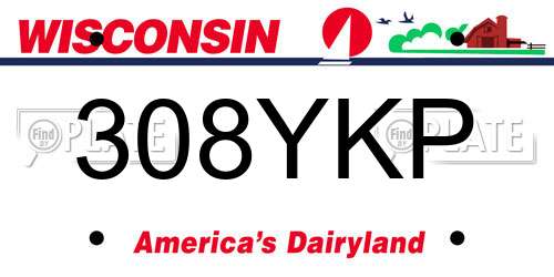308YKP Wisconsin License Plate
