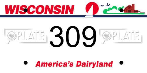 309 Wisconsin License Plate