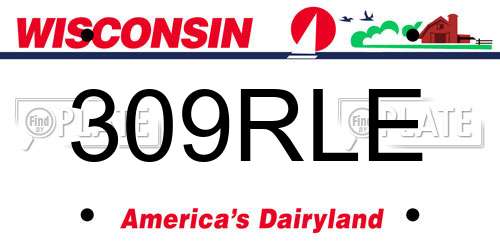 309RLE Wisconsin License Plate