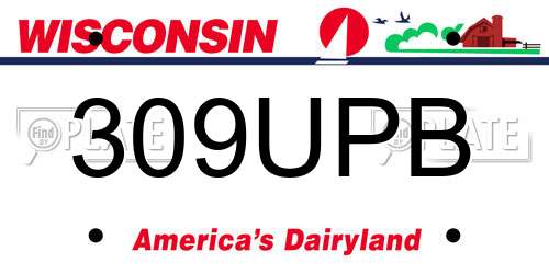 309UPB Wisconsin License Plate
