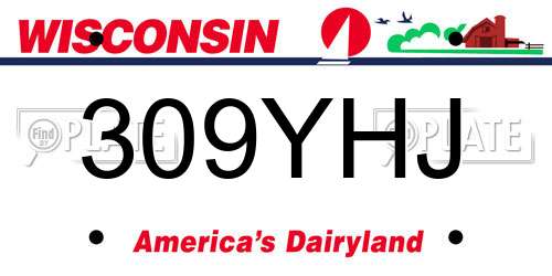 309YHJ Wisconsin License Plate