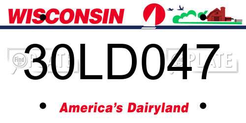 30LD047 Wisconsin License Plate