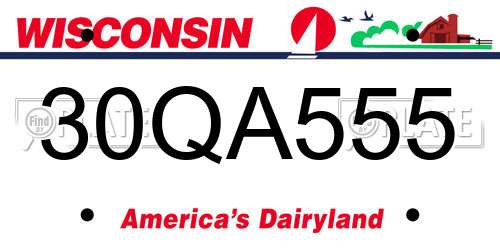 30QA555 Wisconsin License Plate