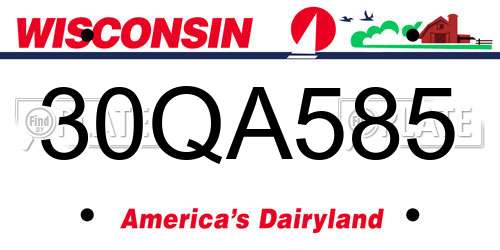 30QA585 Wisconsin License Plate
