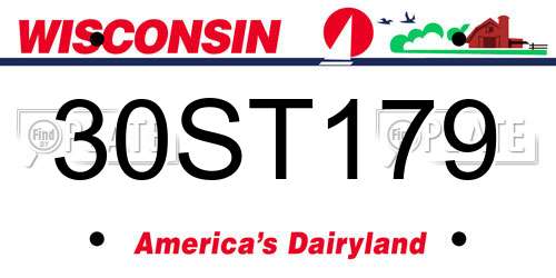 30ST179 Wisconsin License Plate