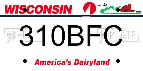 310BFC Wisconsin License Plate