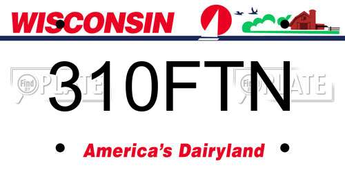310FTN Wisconsin License Plate