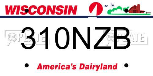 310NZB Wisconsin License Plate