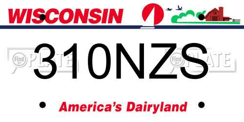 310NZS Wisconsin License Plate