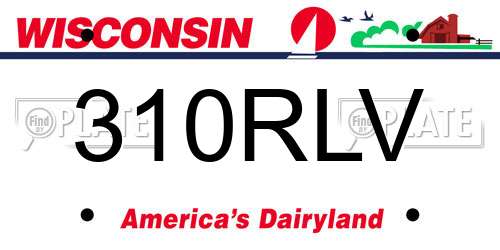 310RLV Wisconsin License Plate