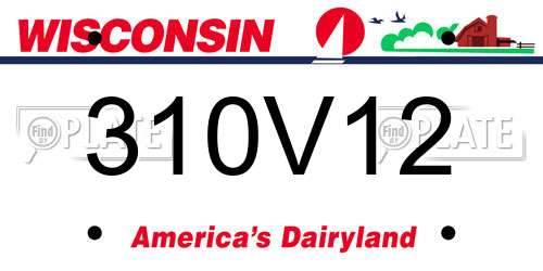 310V12 Wisconsin License Plate
