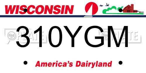 310YGM Wisconsin License Plate