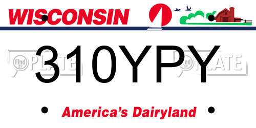 310YPY Wisconsin License Plate