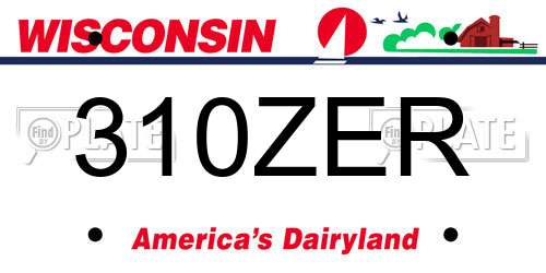 310ZER Wisconsin License Plate