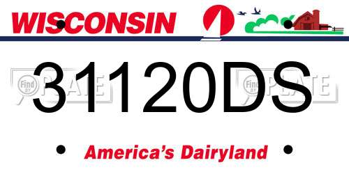 31120DS Wisconsin License Plate