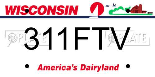 311FTV Wisconsin License Plate
