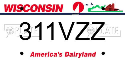 311VZZ Wisconsin License Plate