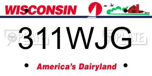 311WJG Wisconsin License Plate