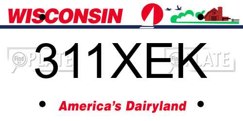311XEK Wisconsin License Plate