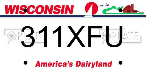311XFU Wisconsin License Plate