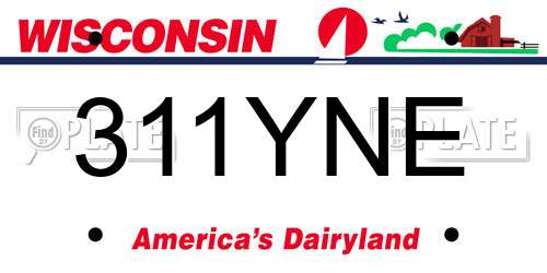 311YNE Wisconsin License Plate