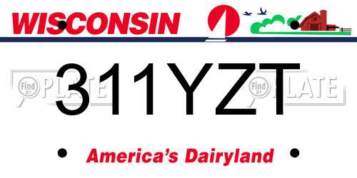 311YZT Wisconsin License Plate