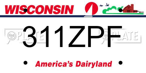 311ZPF Wisconsin License Plate