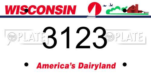 3123 Wisconsin License Plate