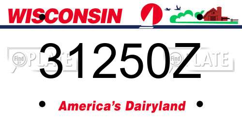 31250Z Wisconsin License Plate